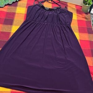 Purple halter neck dress